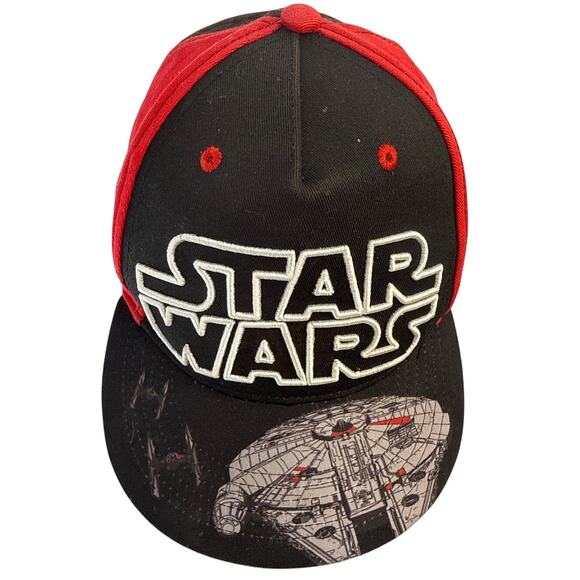 Star Wars Millennium Falcon Snap-Back Sports Cap Size OS in Black and Red - Picture 5 of 7